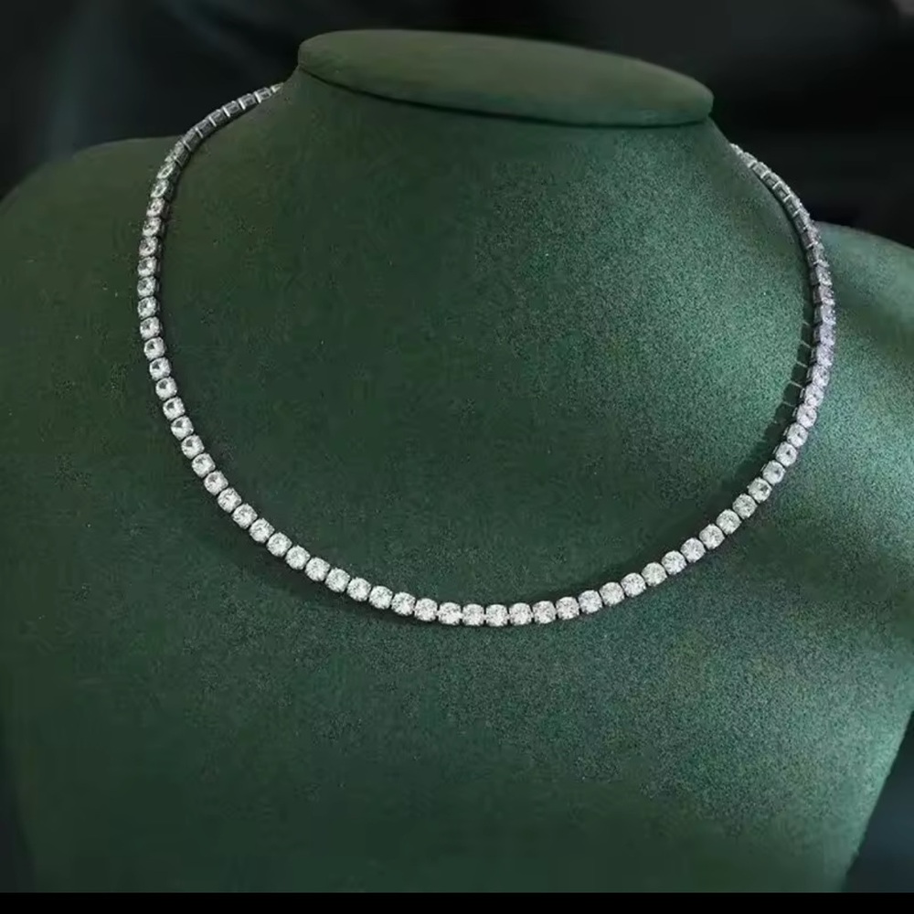 Sterling silver 4mm tennis necklace 20” - Picture 8 of 9